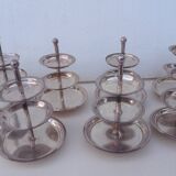 Set of 10 three-tiered serving trays.