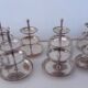 Set of 10 three-tiered serving trays.