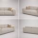 Canapé Posada Habitat – 3 seats – grey-beige mottled fabric