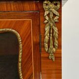 Meuble Napoléon III plaquage XIX eme style Louis XV bronze 2 portes tiroir