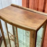 1950s English walnut display cabinet