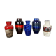 Set of Five Vintage Pottery Fat Lava Vases Made by Scheurich, Germany, 1970s