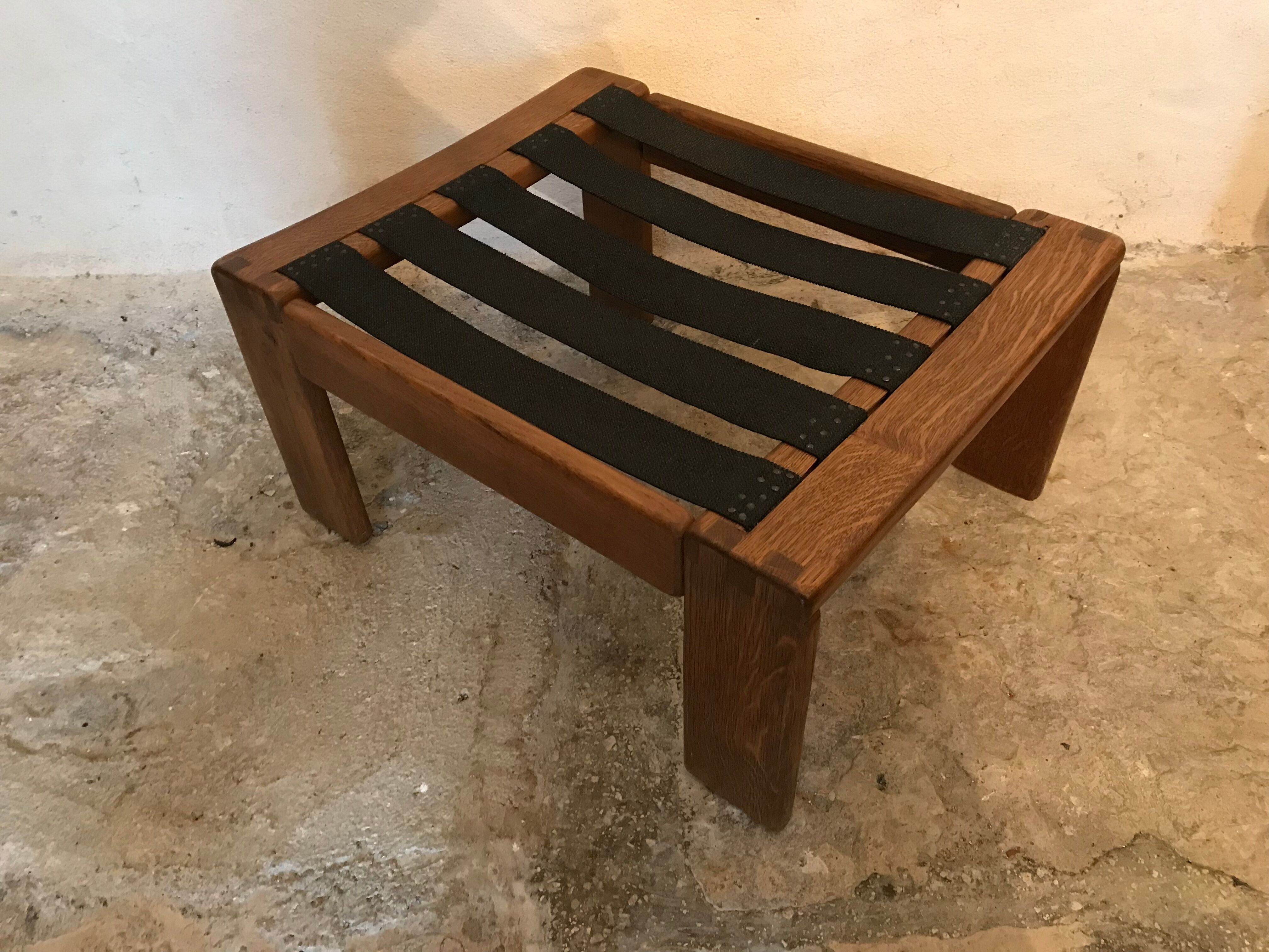 Armchair and vintage ottoman 1960-80 Sweden brutalism