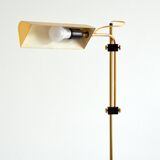 Vintage 1970s gilded brass adjustable and swivel floor lamp / reading lamp