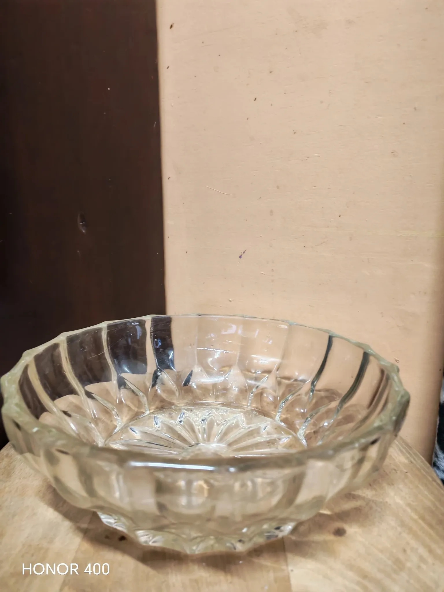 Cut glass salad bowl Poland 1960