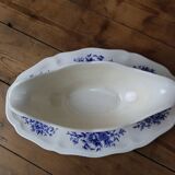 Ancienne saucière en faïence de Sarreguemines modèle Romantic