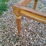 Table basse style louis xvi ancien bois doré avec plateau marbre