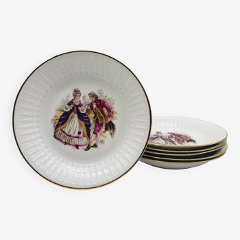Set of 6 “Chauvigny FD” porcelain soup plates