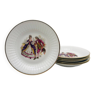 Set of 6 “Chauvigny FD” porcelain soup plates