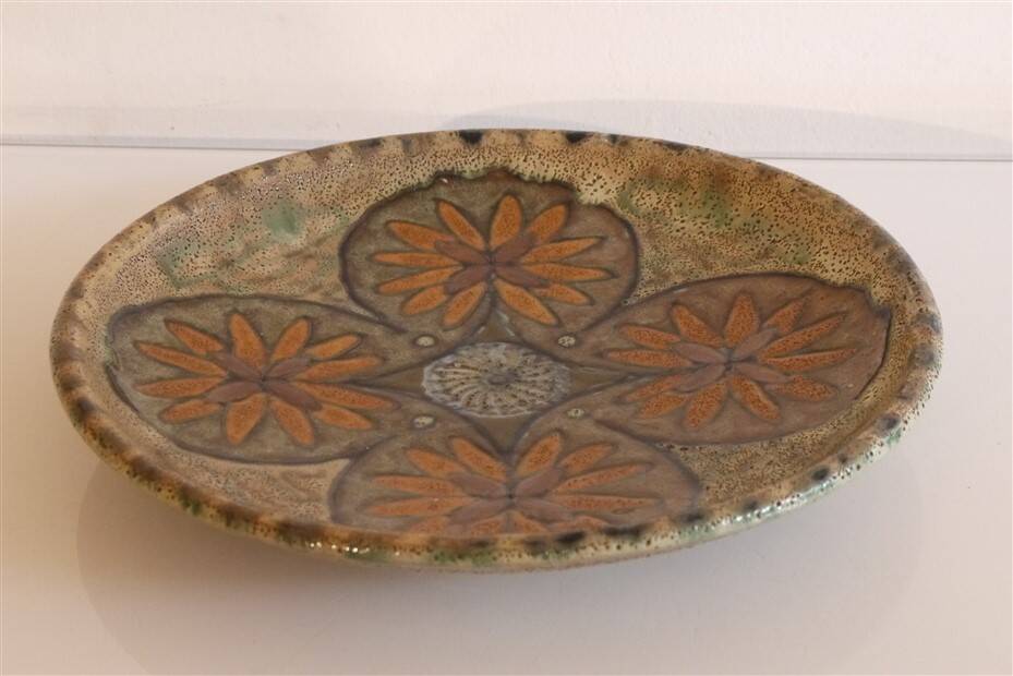 Art Nouveau ceramic plate by Henri Gandais 1930