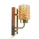 Postmodernist wall lamp, wood, brass, glass, Germany, 1970s