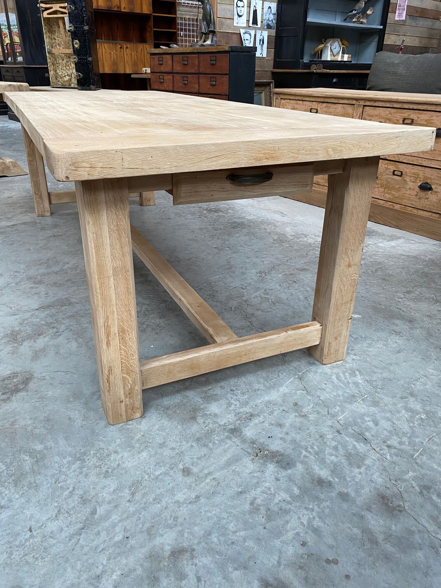 Large oak farm table