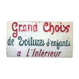 Store sign. Children's cars. Vintage signs. Around 1940/1950s.