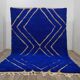 Handmade blue decorated rug 250cm x 200cm