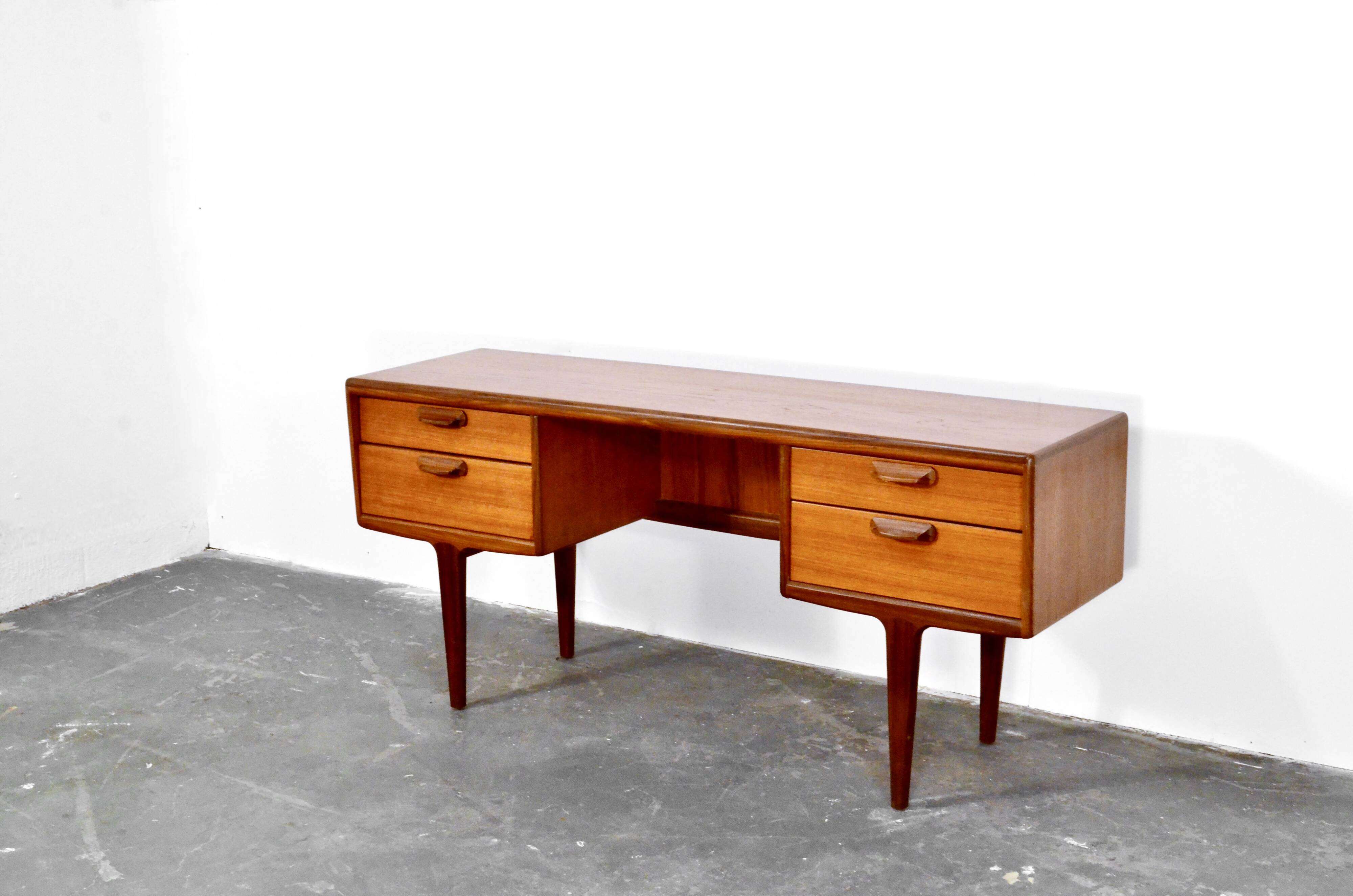 Vintage Midcentury Afromosia Desk From A. Younger Of Great Britain. Deliver