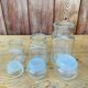 Trio of apothecary jar in transparent glass.