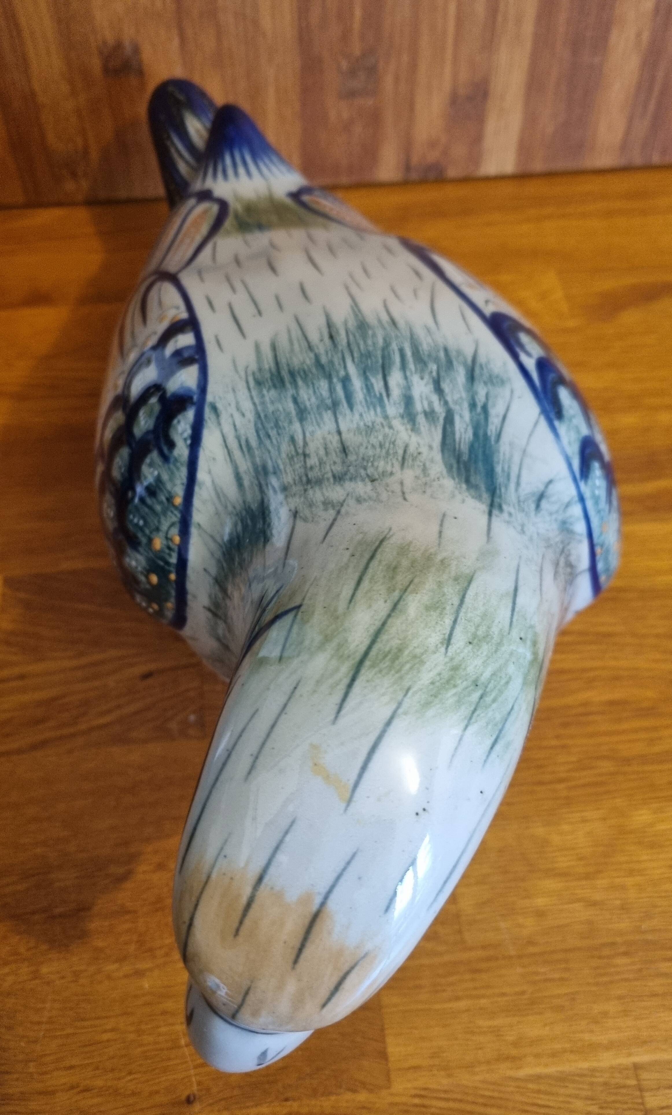 Large Vintage Parrot Pottery Erandi Tonala Mexico