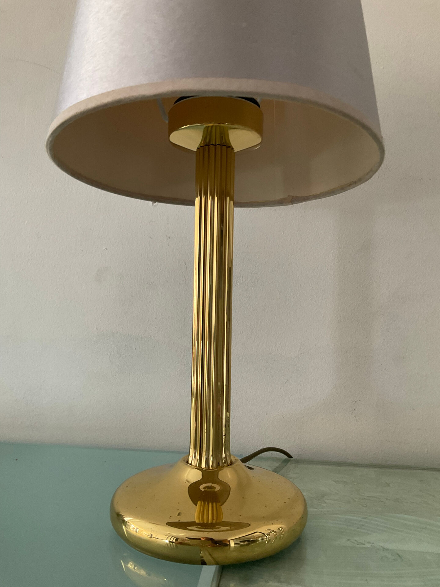 Vintage brass lamp from the 1970s.