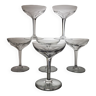 Set de 6 coupes à champagne en cristal Val Saint Lambert modèle Nestor