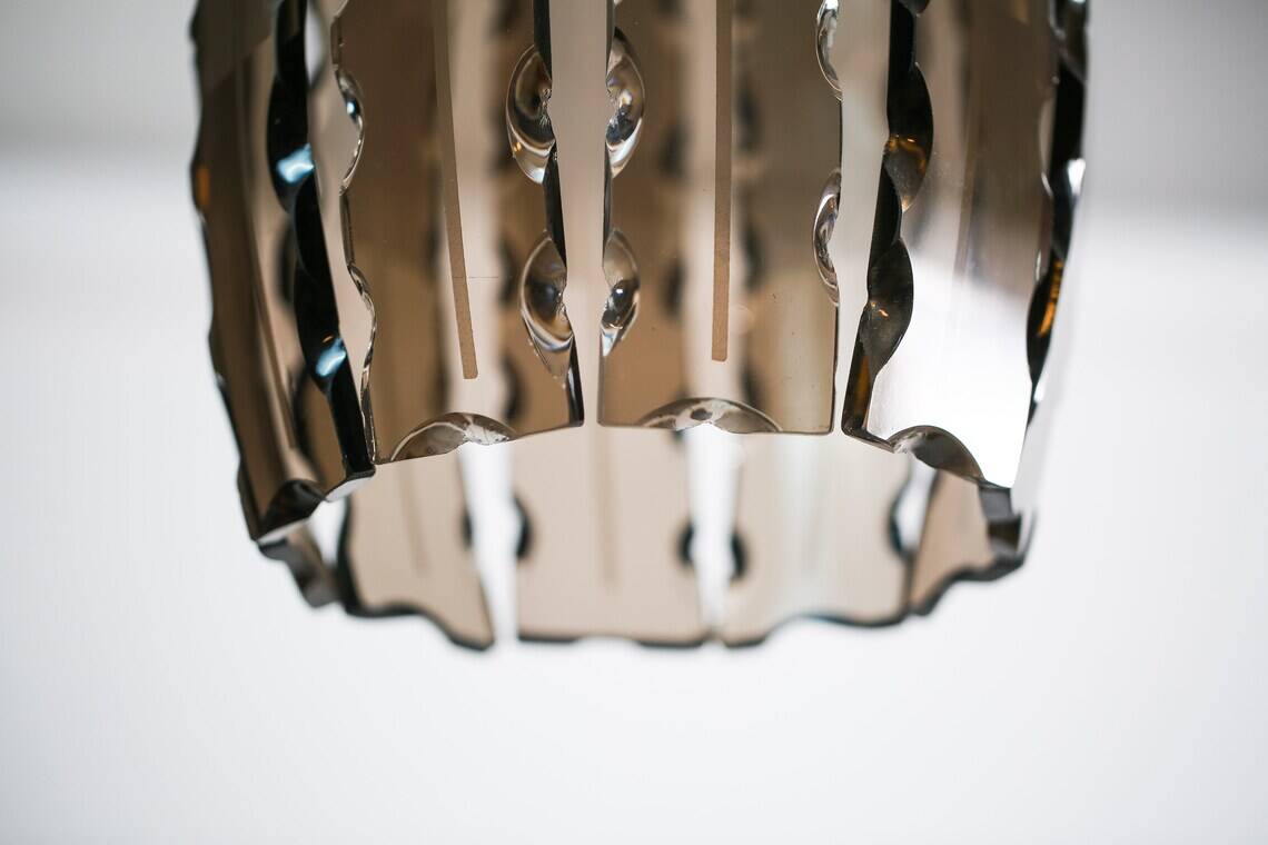 Vintage VECA Murano Glass Chandelier - 1970s Italian Pendant Lamp