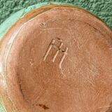 Glazed terracotta owl money box, signed.