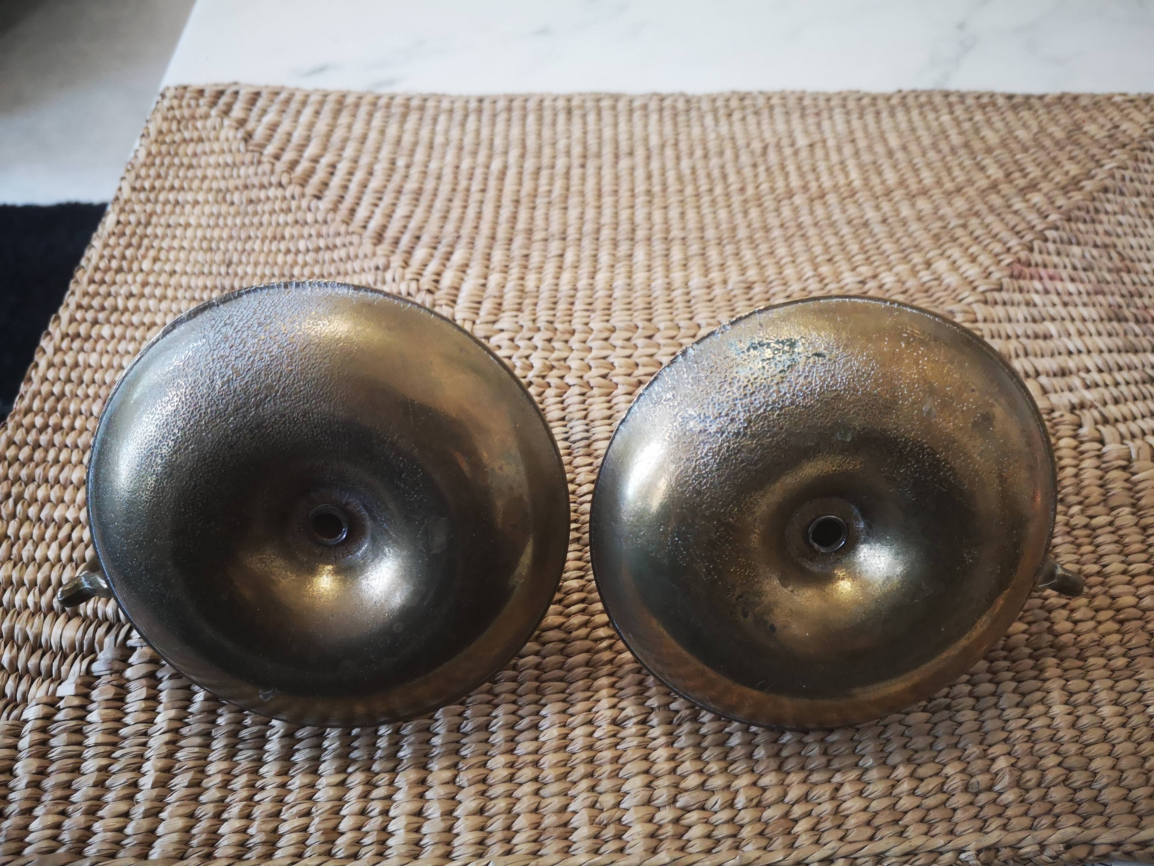 Pair of brass candlesticks