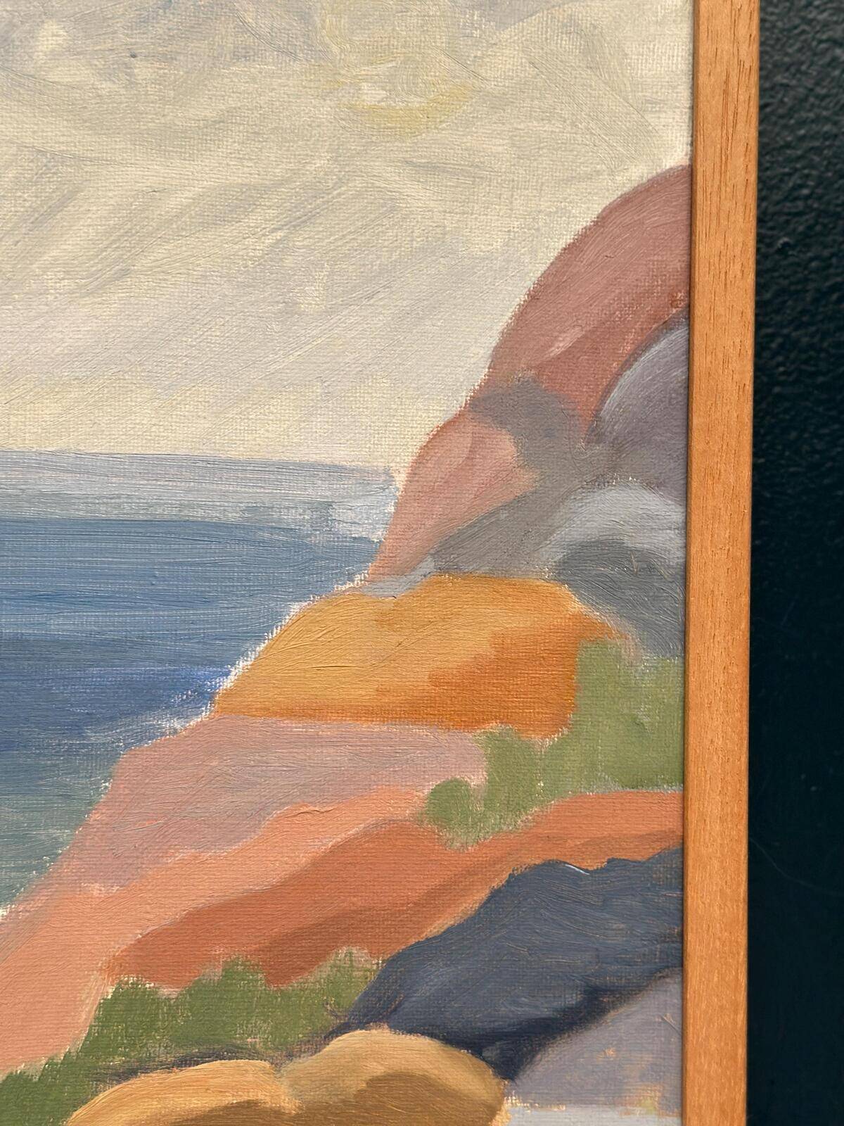 Original Swedish Oil on Canvas – “Coast” by Weronica – Dated 1980 – Vintage