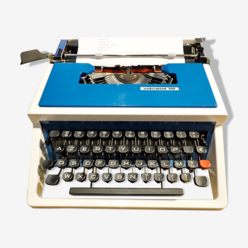 Machine à écrire Underwood 315 bleue vintage