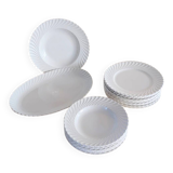 White ceramic twisted dinnerware set