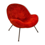 Original red fabric Egg chair by Fritz Neth, 1965