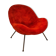 Original red fabric Egg chair by Fritz Neth, 1965