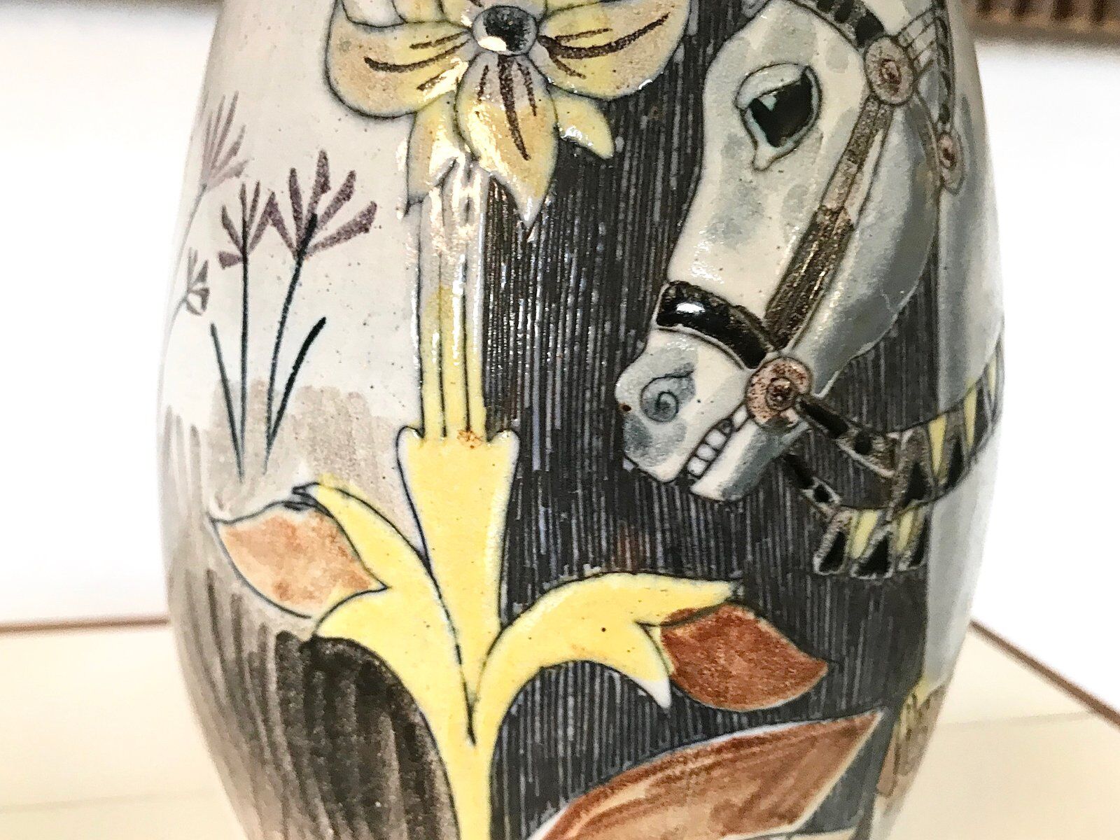 Swedish glazed ceramic table lamp by Marian Zawadzki for Tilgmans Keramik, 1957
