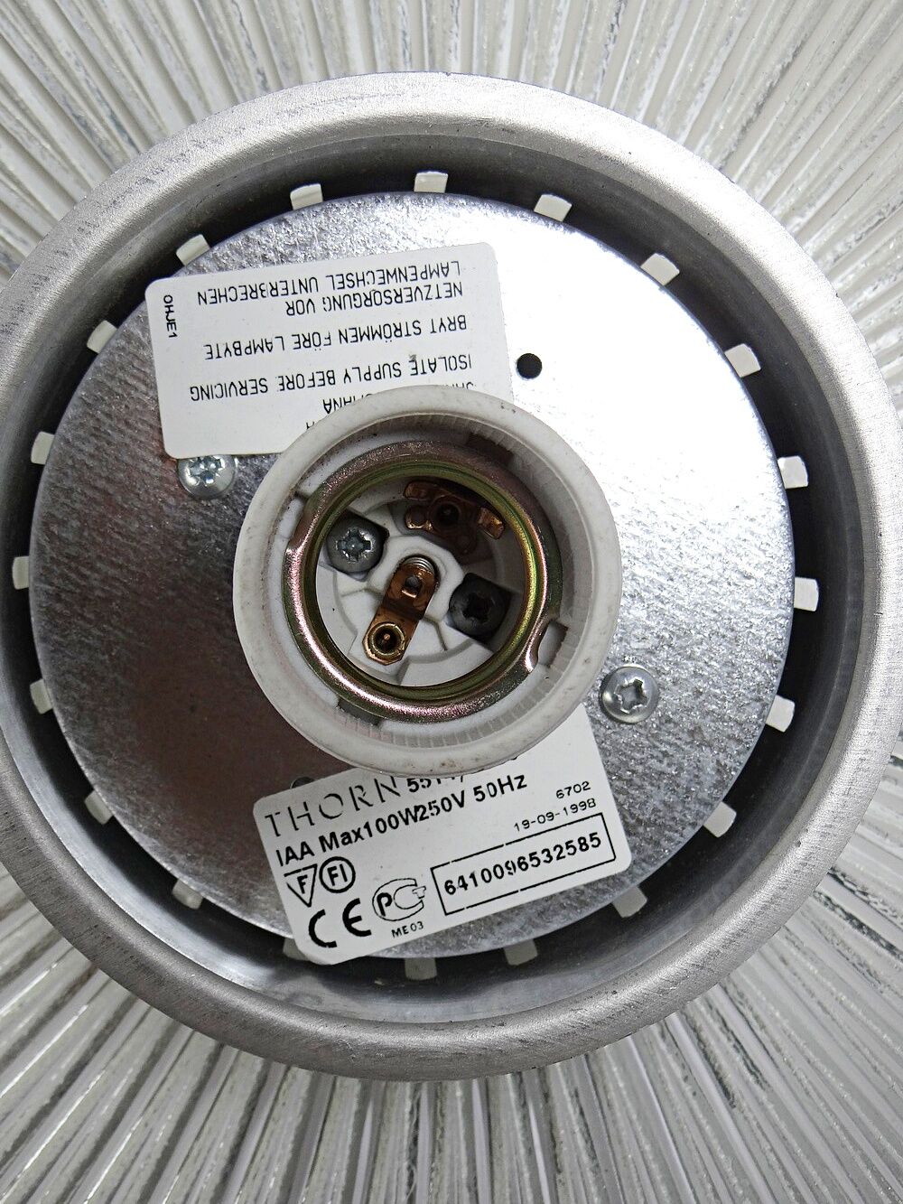 Industrial suspension in prismatic glass type Holophane, Thorn, 1998