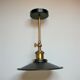 Pair of metal wall lamps in black and gold