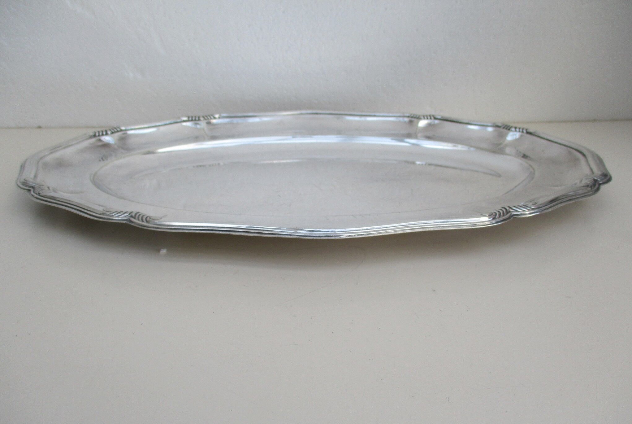 Plat ovale métal argente epns Suede