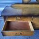 Vintage Scandinavian style dressing table with triptych mirror and bedside table.
