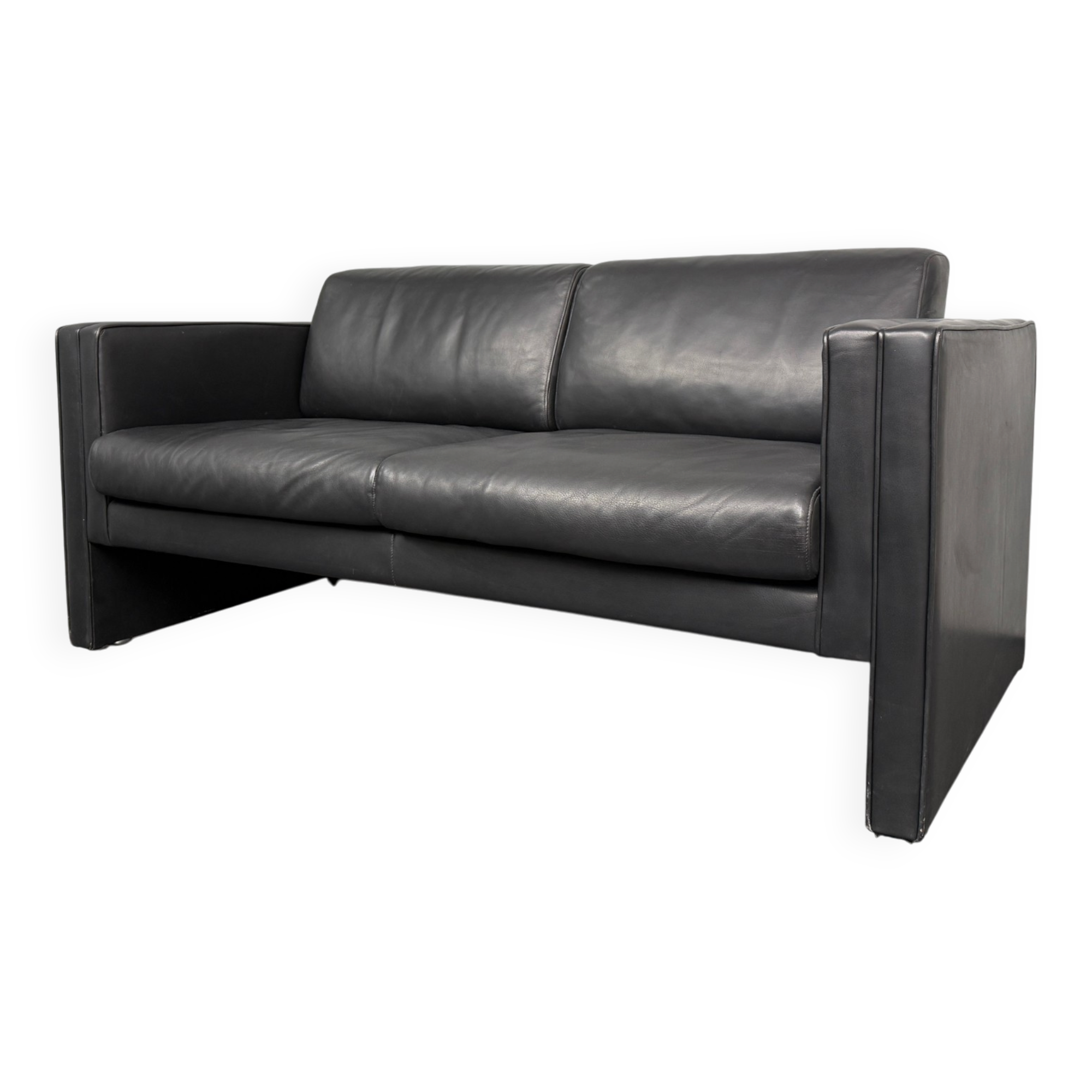 2-seater leather sofa, Studio Line 190 by Jürgen Lange for Walter Knoll, Germany, 1970s