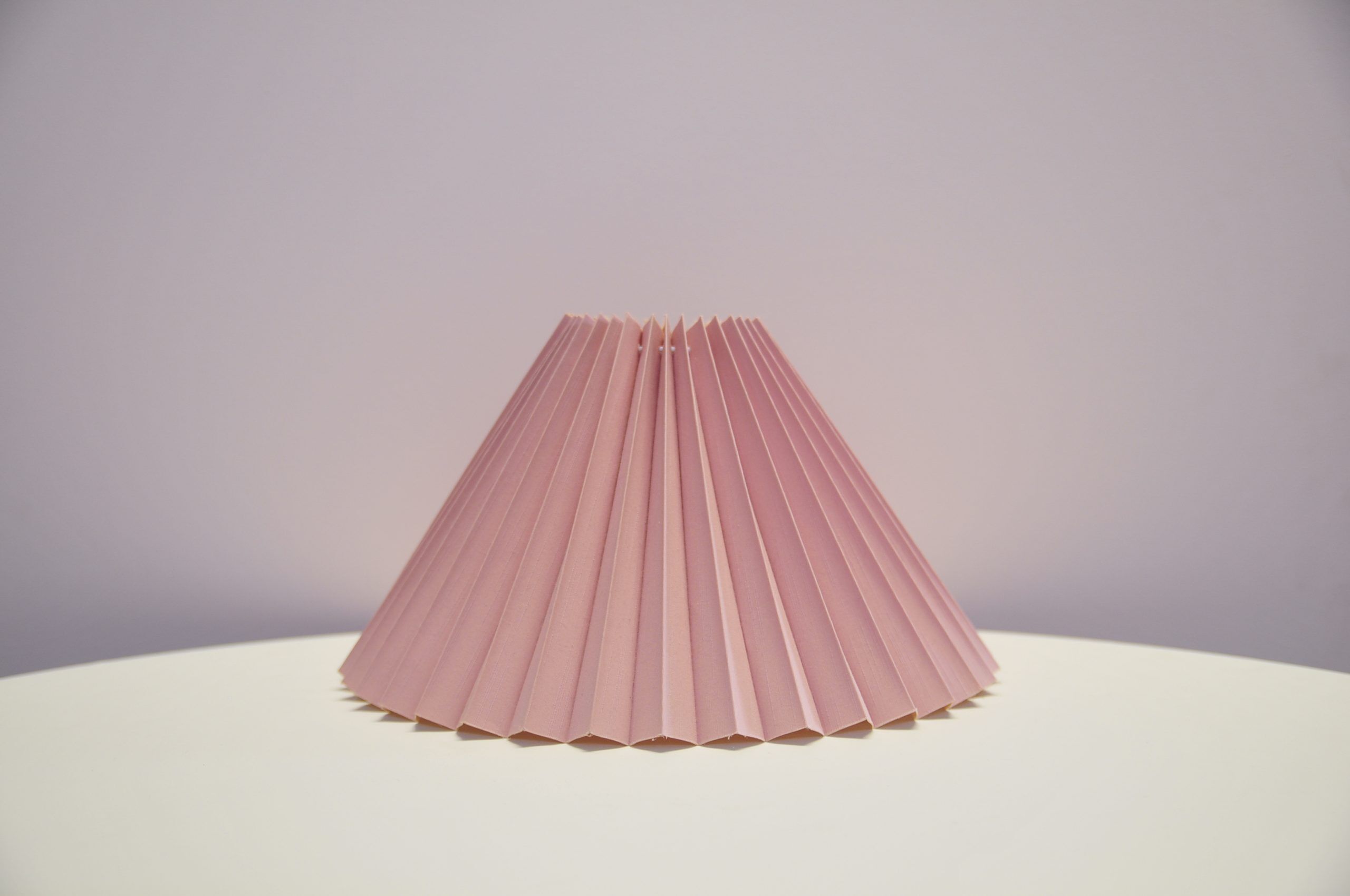 Vintage light pink pleated lampshade from Denmark
