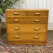 1950s English oak chest of drawers