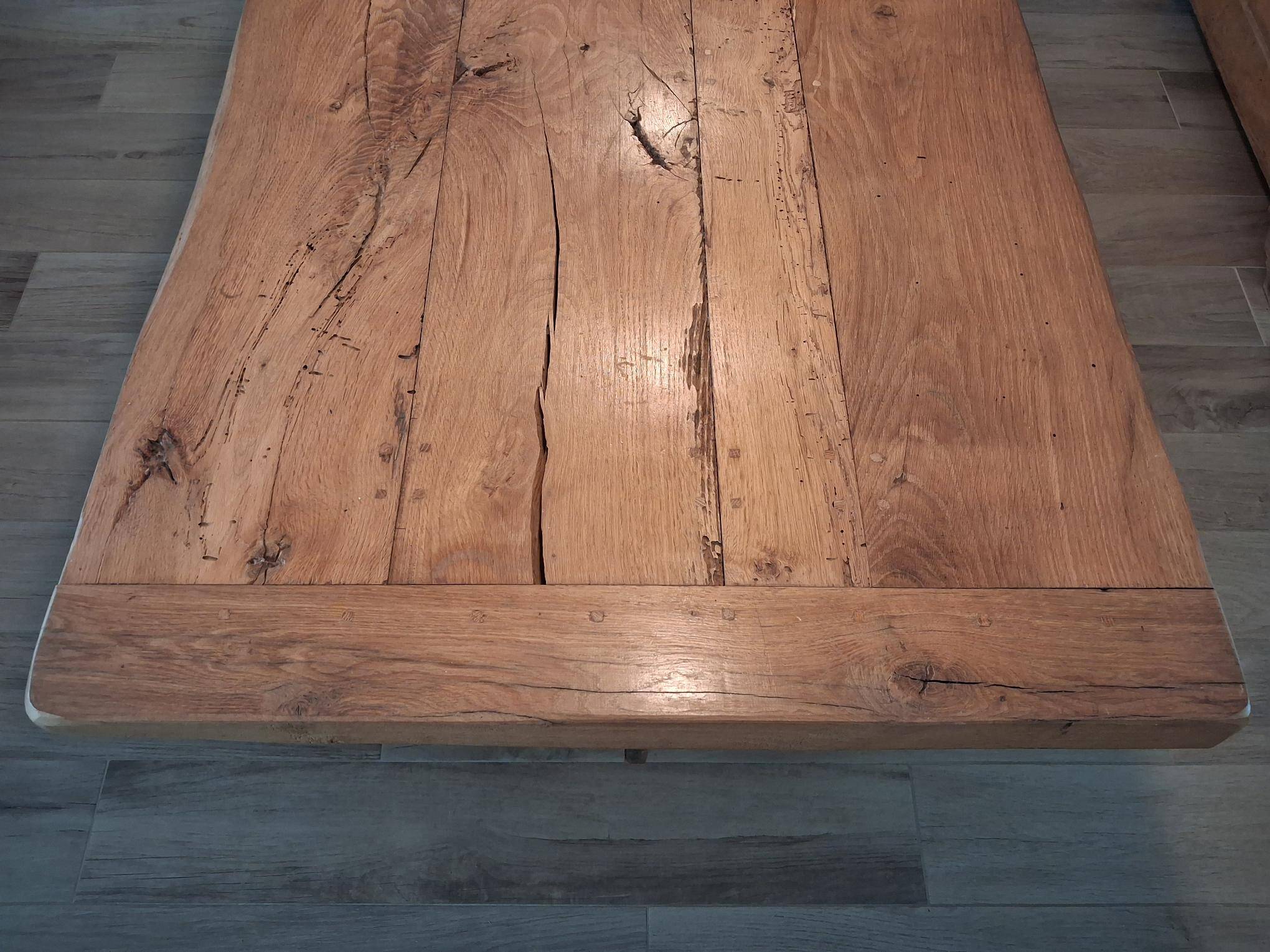Table en chêne massif 205 cm – fabrication artisanale, pièce unique