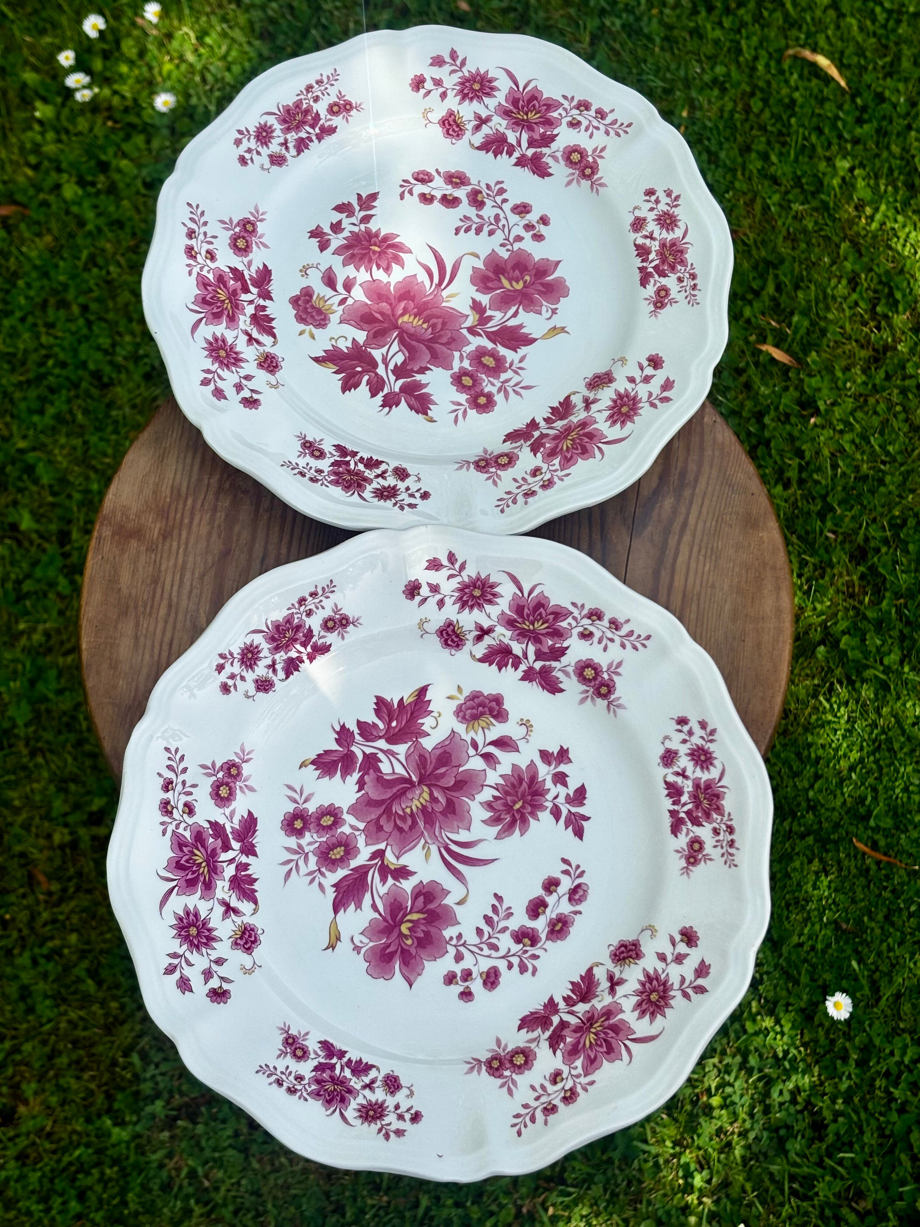 Set of two flat plates Sarreguemines Aubusson