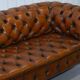Victorian Chesterfield canapé from 1890 in restored leather, stamped Cornelius V. Smith.
