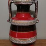 Vase with fat lava handles and ceramics