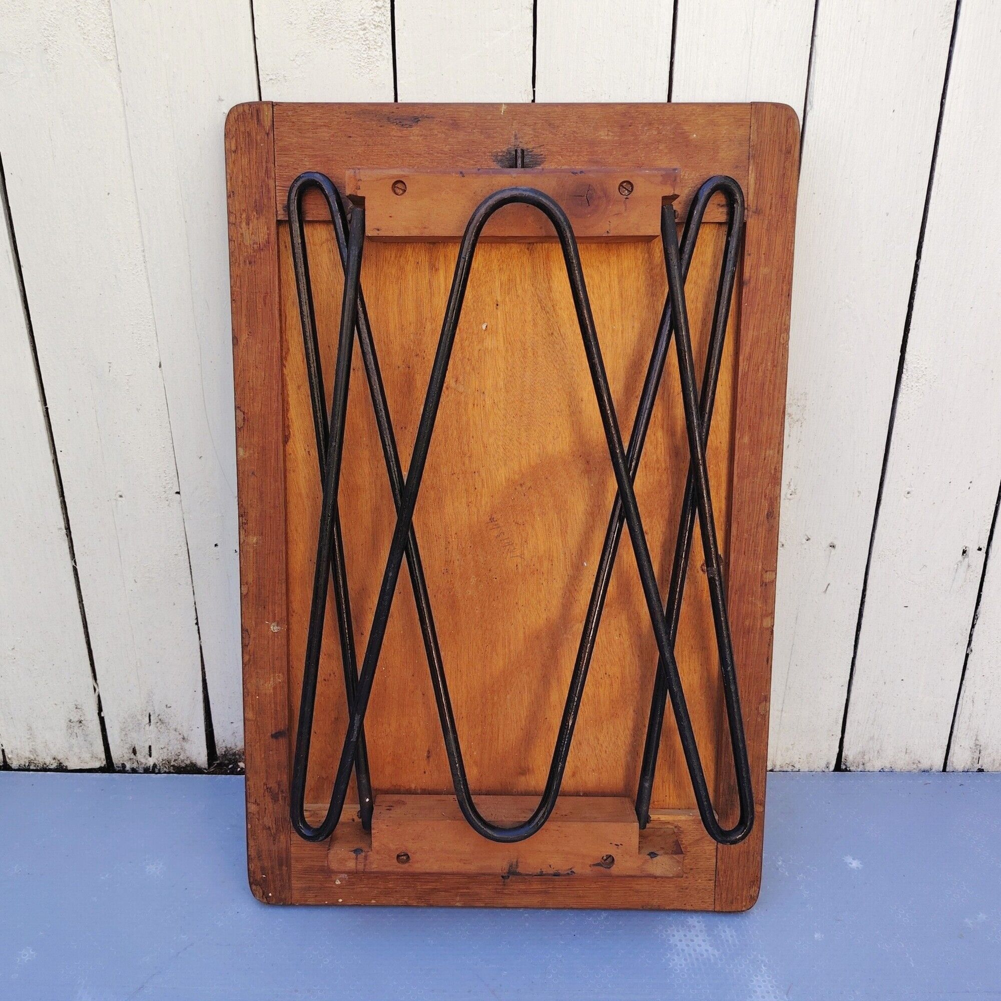 Folding side table, 50s design, trumpet legs, vintage