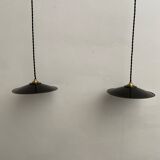 Lot 2 industrial hanging emaillee noires