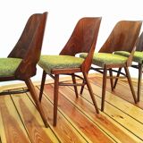 Ensemble de quatre chaises O. Haerdtl, Ton, Holesov, Tchécoslovaquie, les années 60