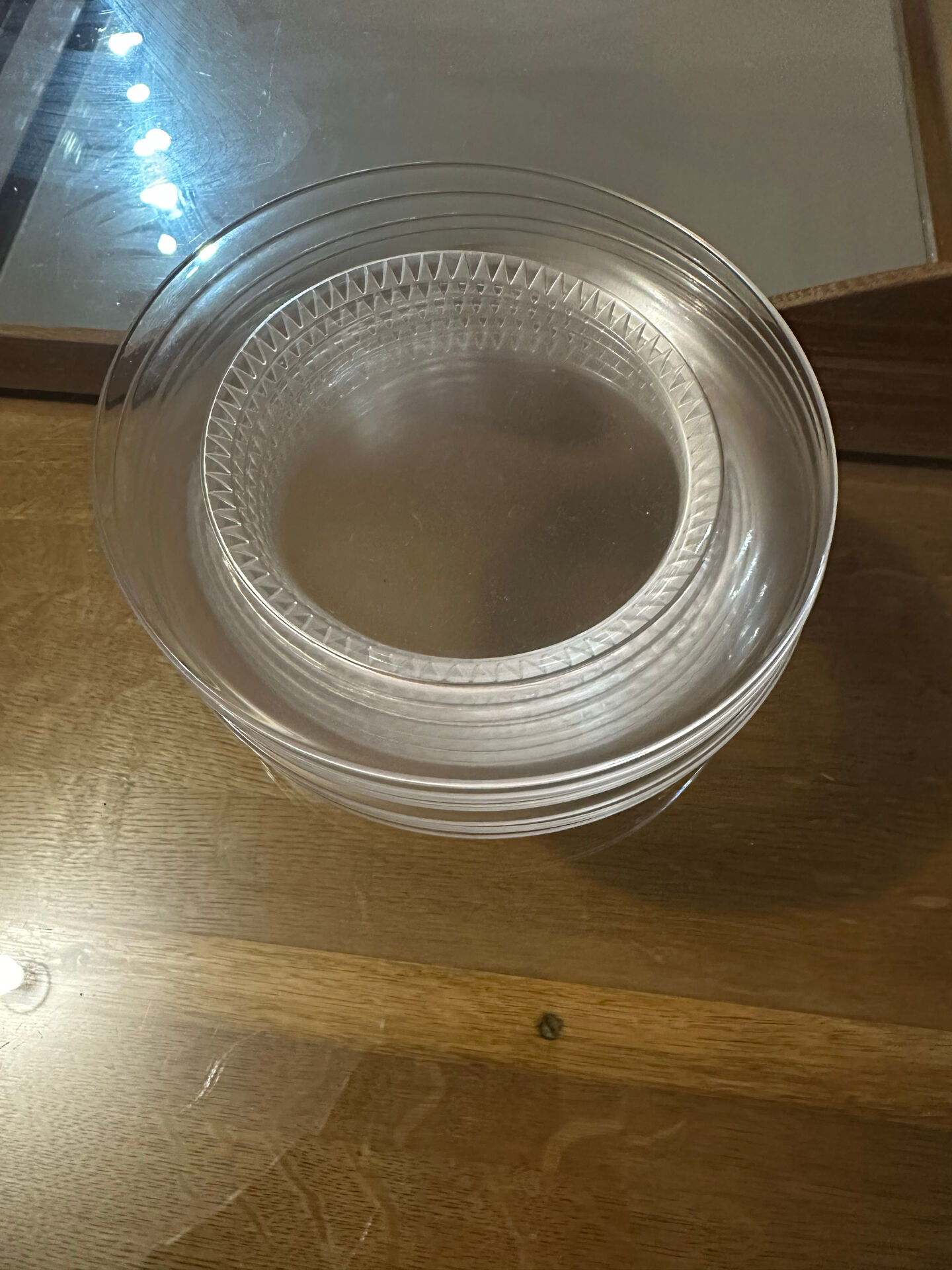 6 Starter/Dessert Plates Lalique France Model Bourgueil