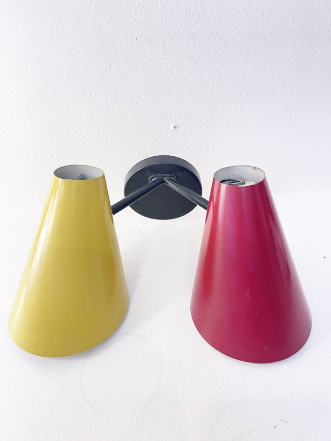 Double two-tone wall light, 1960