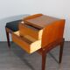 Bench phone 2 drawers in teck and black leather 1970