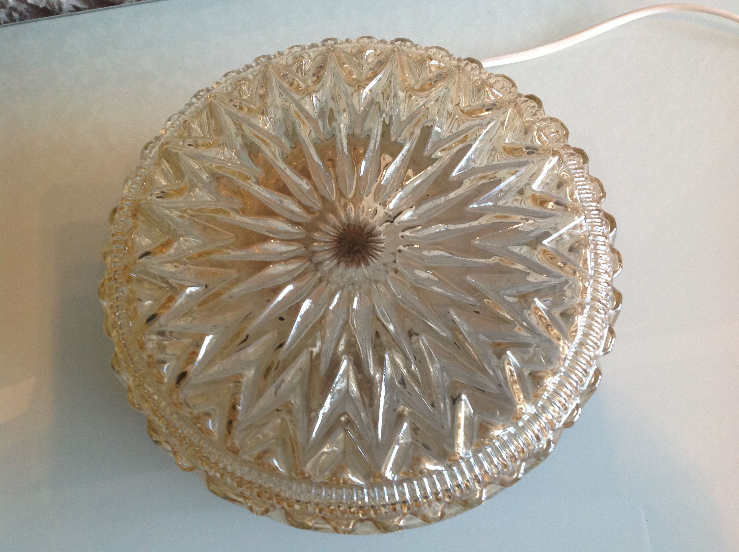 Round ceiling light vintage glass